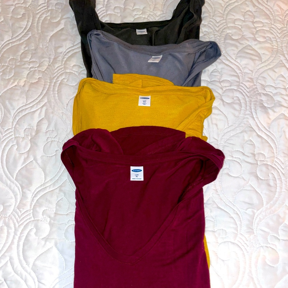 Old navy luxe v-neck short sleeve t shirts 4 total